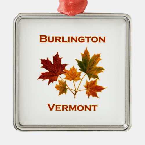 Burlington Vermont Fall Foliage _ Maple Leaves Metal Ornament