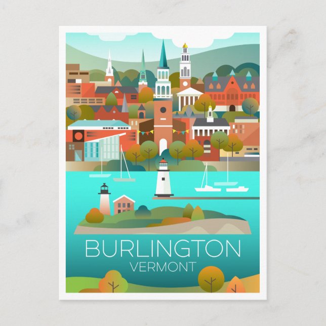 Burlington, Vermont Postcard (Front)
