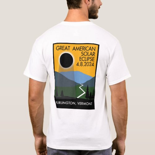 Burlington VT Eclipse Travel Poster T_Shirt