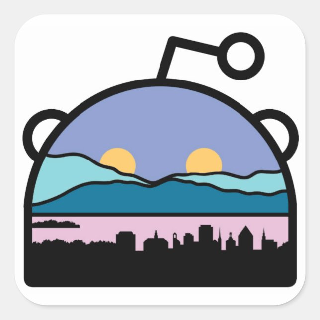 Burlington, VT Sub Reddit Logo Square Sticker (Front)