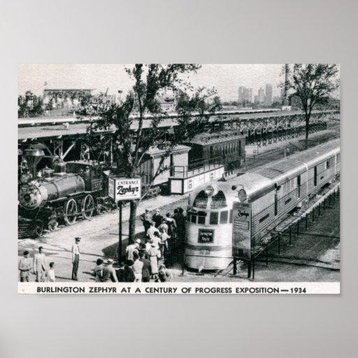 Burlington Zephyr Deco Train 1934 Vintage Poster | Zazzle
