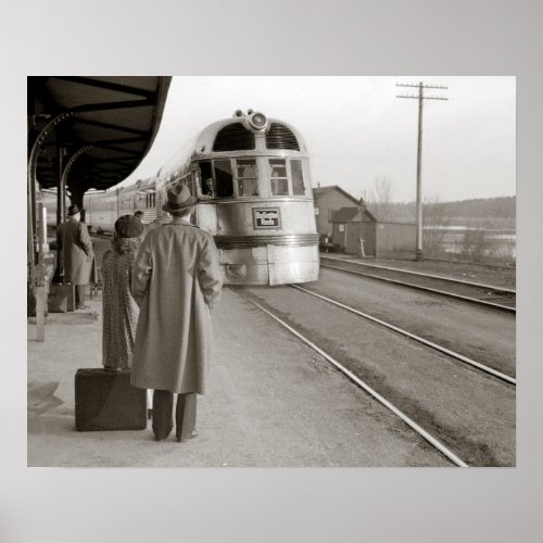 Burlington Zephyr Train 1940 Vintage Photo Poster