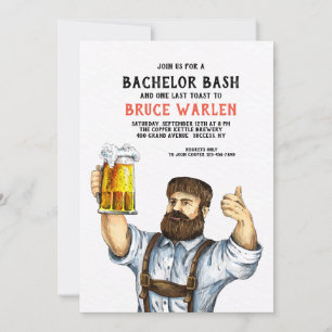 Burly Beer Drinker Invitation