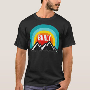 Burly, Vintage Retro Sunset Design T-Shirt