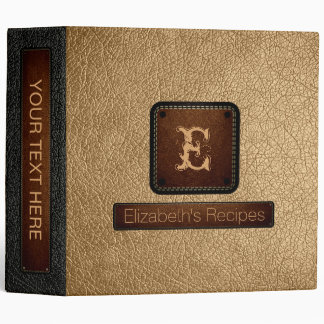 Burlywood Leather Elegant Monogram Binder