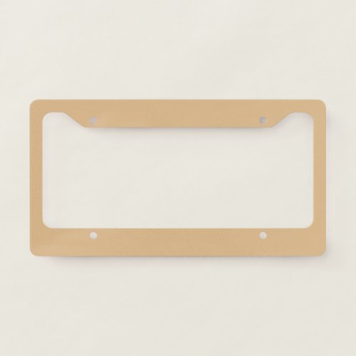 Burlywood solid color  license plate frame