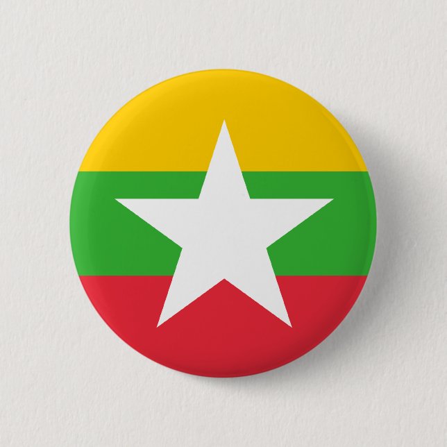 Burma Flag; Myanmar Button (Front)