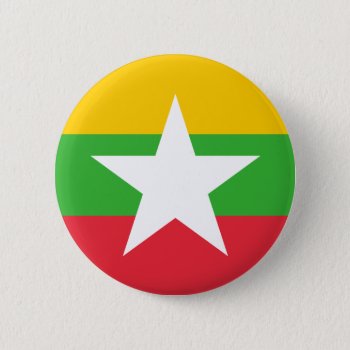 Burma Flag; Myanmar Button by FlagWare at Zazzle