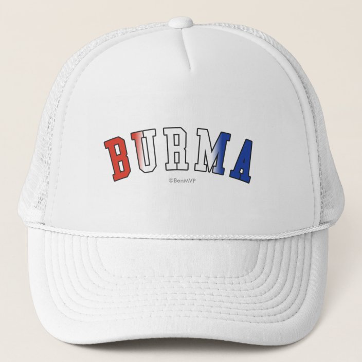 Burma in National Flag Colors Hat