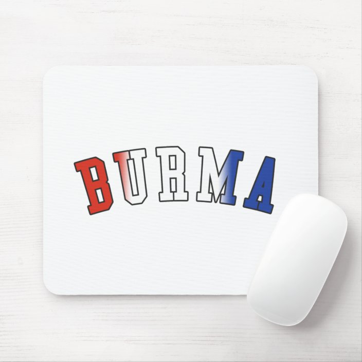 Burma in National Flag Colors Mousepad