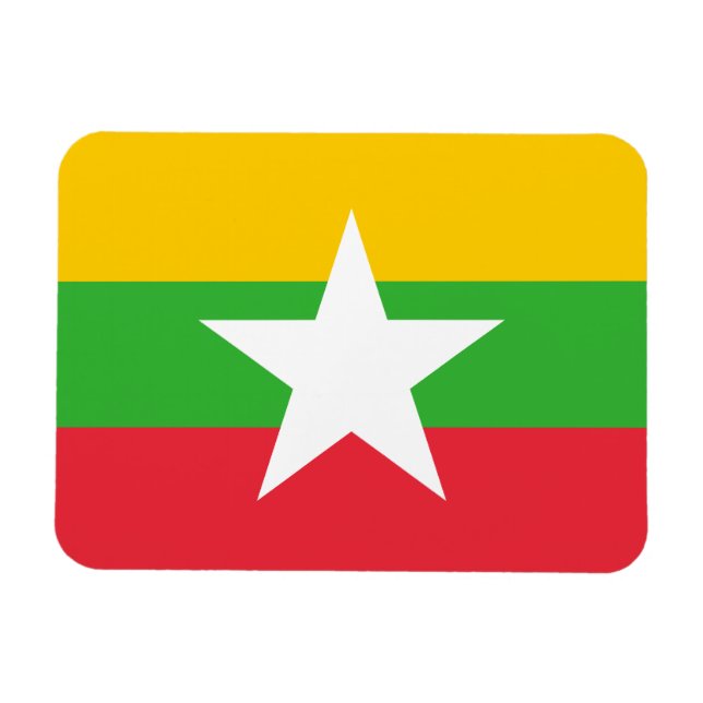 Burma / Myanmar Flag Magnet (Horizontal)
