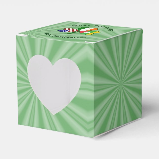 Burma Myanmar Irish USA Shamrock Flag Personalized Favor Boxes (Front Side)