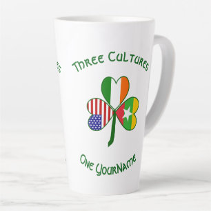 Burma Myanmar Irish USA Shamrock Flag Personalized Latte Mug