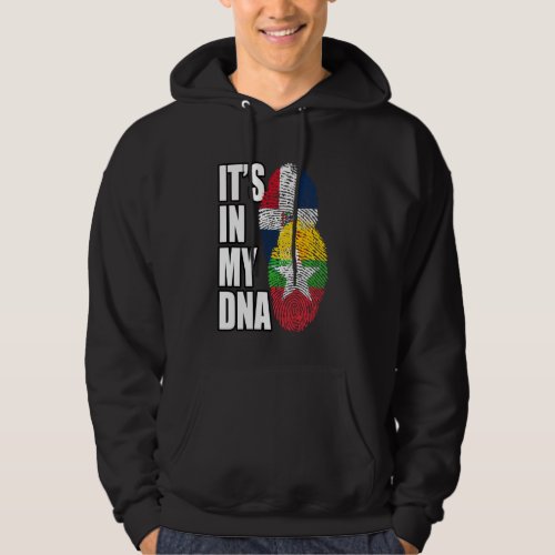 Burmese And Dominican Mix Dna Flag Heritage Hoodie