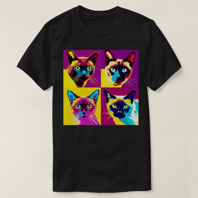 Burmese Cat Art Cat Lover Gift T-Shirt (Design Front)
