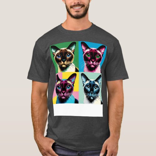 Burmese Cat Art Cat Lovers T_Shirt