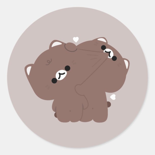 Burmese Cat Couple Classic Round Sticker (Front)