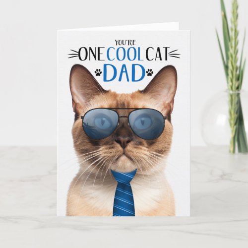 Burmese Cat Fathers Day One Cool Cat Holiday Card