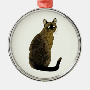 Burmese Cat Metal Ornament