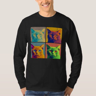 Burmese Cat Pop Illustration Colorful Animal Men T-Shirt