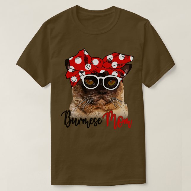 Burmese Cat Shirt Burmese Cat Mom Bandana (Design Front)