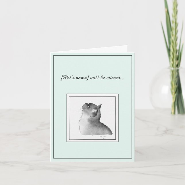 Burmese Cat Sympathy Folded Greeting Card (Front)
