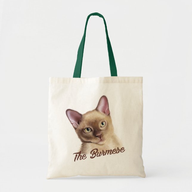 Burmese Cat Tote Bag (Front)