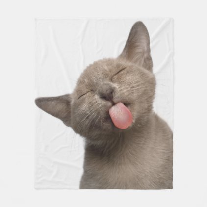 Burmese Kitten on White Background Fleece Blanket