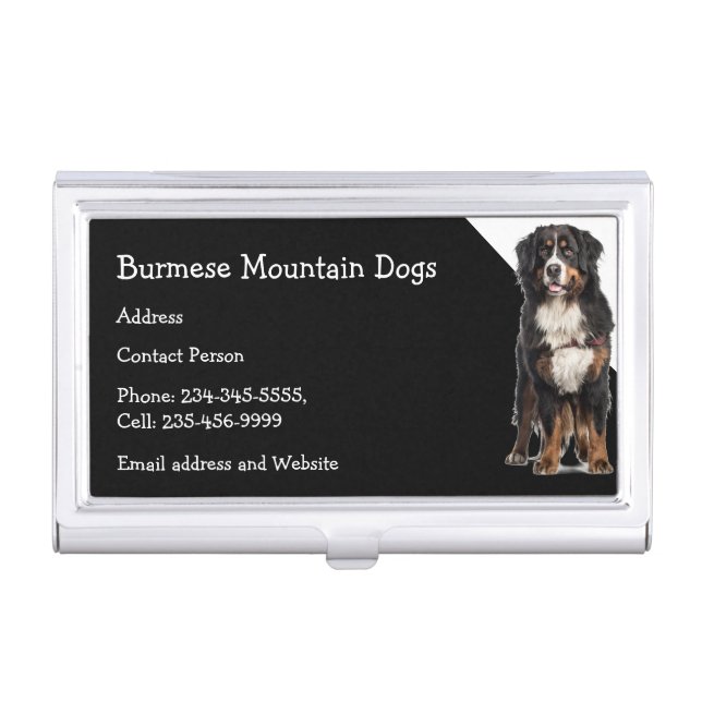 Burmese Mountain Dogs Breeder Pet Sitter  Business Business Card Case (Front)