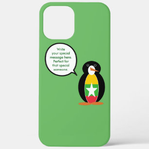 Burmese Myanmar Flag Talking Ms. Penguin iPhone 12 Pro Max Case