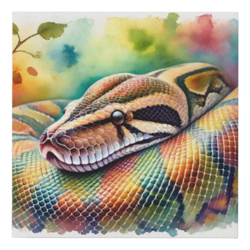 Burmese Python in Watercolor 140624AREF108 _ Water Faux Canvas Print