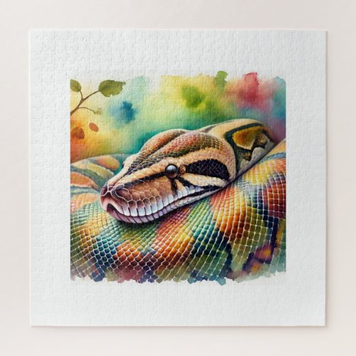 Burmese Python in Watercolor 140624AREF108 _ Water Jigsaw Puzzle