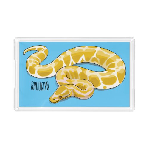 Burmese python snake cartoon illustration acrylic tray