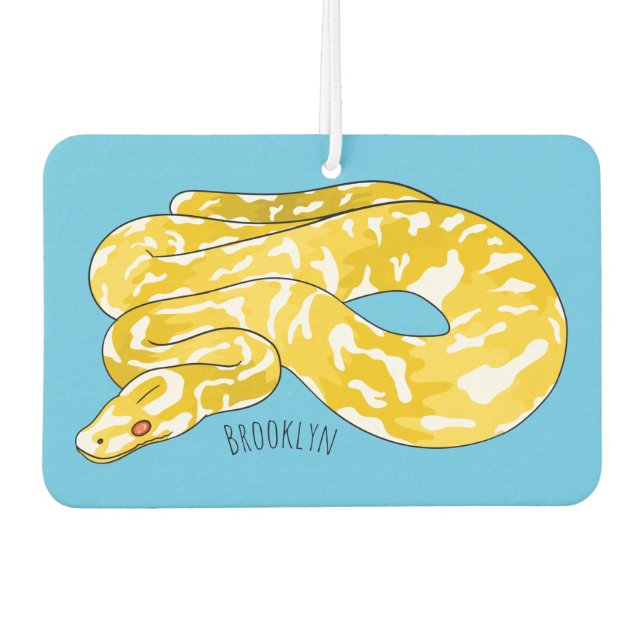 Burmese python snake cartoon illustration  air freshener (Front)