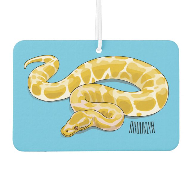 Burmese python snake cartoon illustration air freshener (Front)