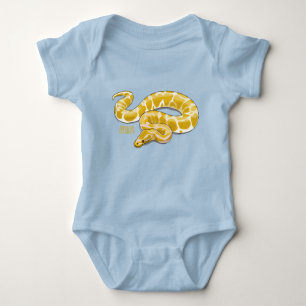 Burmese python snake cartoon illustration baby bodysuit