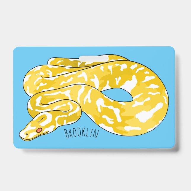 Burmese python snake cartoon illustration  badge (Front)