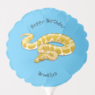 Burmese python snake cartoon illustration balloon