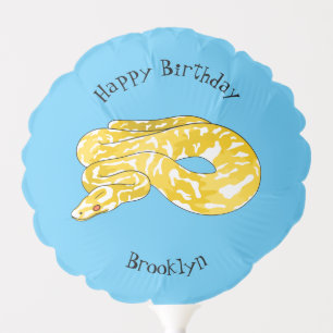 Burmese python snake cartoon illustration balloon