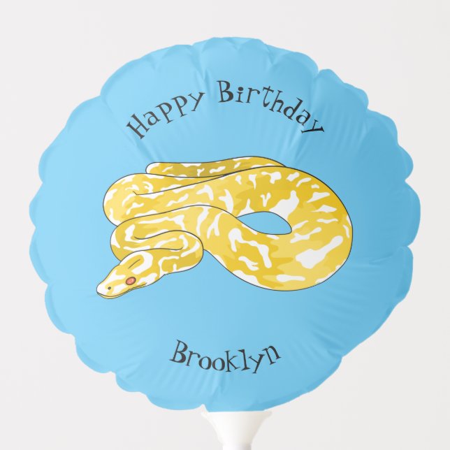 Burmese python snake cartoon illustration  balloon (Front)