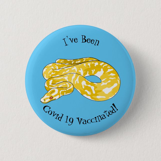 Burmese python snake cartoon illustration  button (Front)