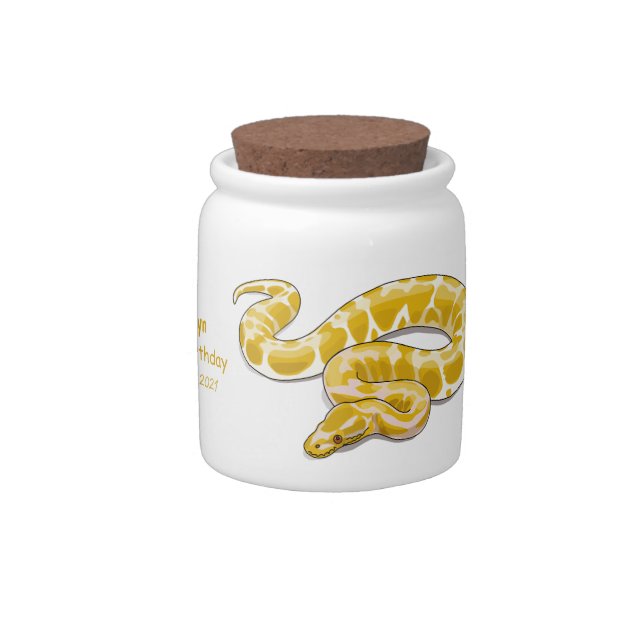 Burmese python snake cartoon illustration candy jar (Right)