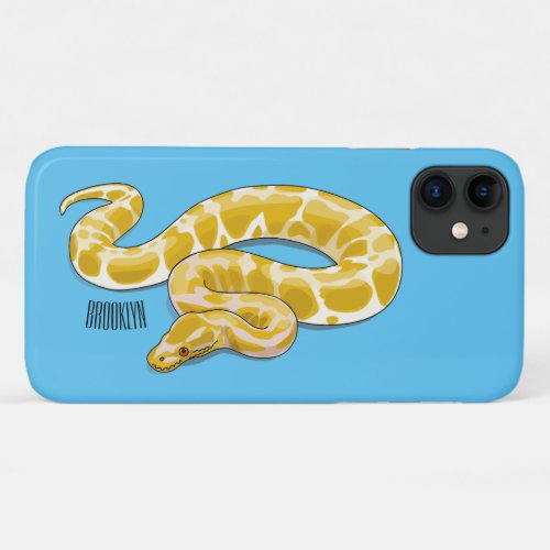 Burmese python snake cartoon illustration iPhone 11 case