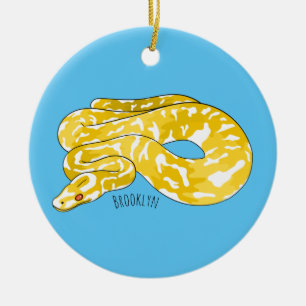 Burmese python snake cartoon illustration ceramic ornament