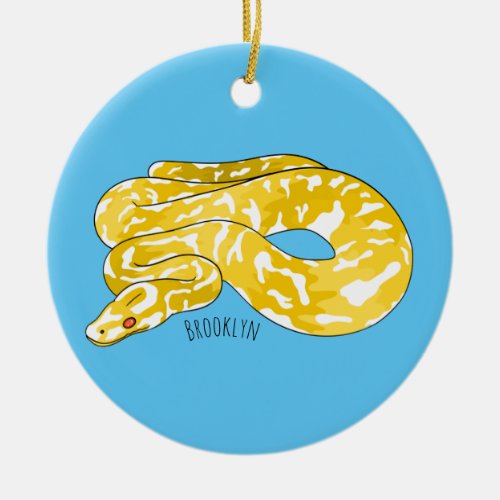 Burmese python snake cartoon illustration  ceramic ornament