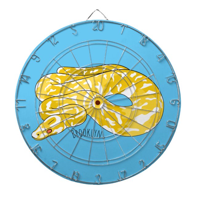 Burmese python snake cartoon illustration dart board (Front)