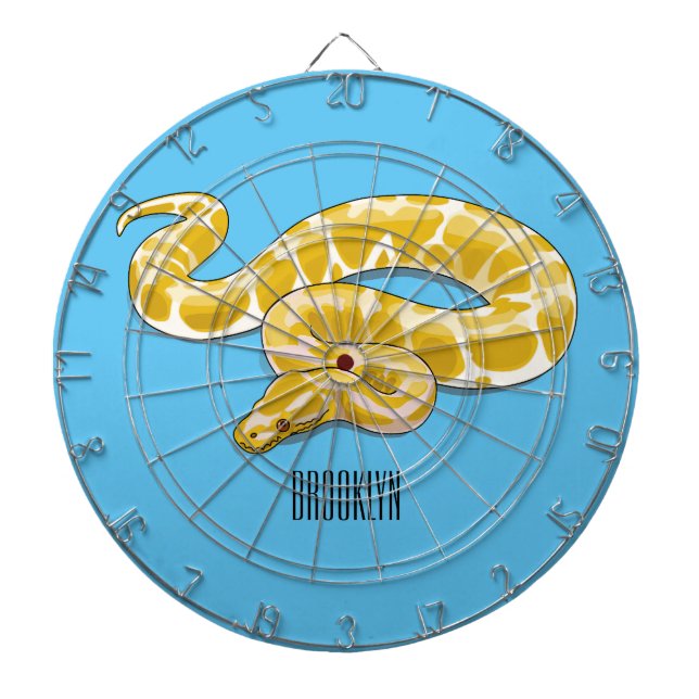 Burmese python snake cartoon illustration dart board (Front)