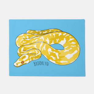 Burmese python snake cartoon illustration  doormat