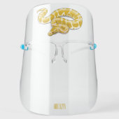 Burmese python snake cartoon illustration  face shield (Front)