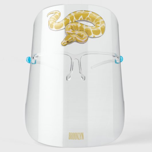 Burmese python snake cartoon illustration  face shield (Front)